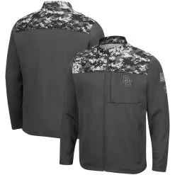 Colosseum Men's Charcoal Boston University OHT Military Appreciation Digi Camo Full-Zip Jacket