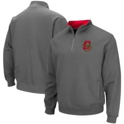 Colosseum Men's Charcoal Cornell Big Red Tortugas Logo Quarter-Zip Pullover Jacket