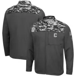 Colosseum Men's Charcoal Cornell Big Red OHT Military Appreciation Digi Camo Full-Zip Jacket