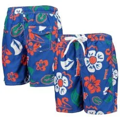 Wes & Willy Youth Royal Florida Gators Floral Volley Swim Trunks