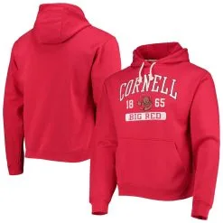 League Collegiate Wear Men's Red Cornell Big Red Volume Up Essential Fleece Pullover Hoodie