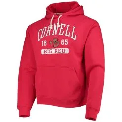 League Collegiate Wear Men's Red Cornell Big Red Volume Up Essential Fleece Pullover Hoodie -Cornell Big Red Shop DSCO1142446742 2910 ALT2