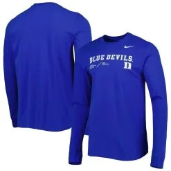 Nike Men's Royal Duke Blue Devils Team Practice Performance Long Sleeve T-Shirt
