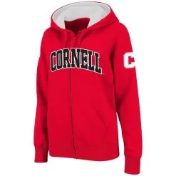Colosseum Women's Red Cornell Big Red Arched Name Full-Zip Hoodie
