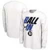 Men's Nike White Duke Blue Devils Ball In Bench Long Sleeve T-Shirt