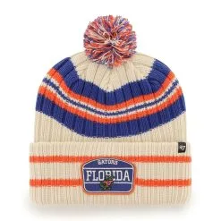 '47 Men's Natural Florida Gators Hone Patch Cuffed Knit Hat With Pom