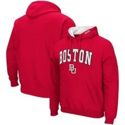 Colosseum Men's Red Boston University Arch And Logo Pullover Hoodie