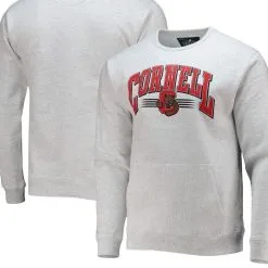 Men's League Collegiate Wear Heathered Gray Cornell Big Red Upperclassman Pocket Pullover Sweatshirt