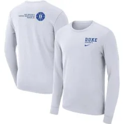 Men's Nike White Duke Blue Devils Basketball Arena Long Sleeve T-Shirt