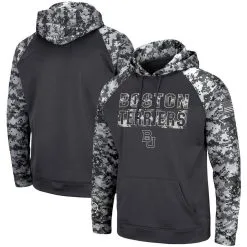 Colosseum Men's Charcoal Boston University OHT Military Appreciation Digital Camo Pullover Hoodie