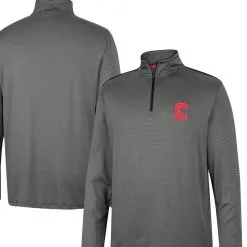 Colosseum Men's Charcoal Cornell Big Red Logo Quarter-Zip Windshirt