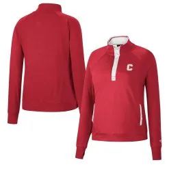 Colosseum Women's Red Cornell Big Red Kipling Raglan Quarter-Snap Top