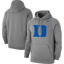 Nike Men's Heather Gray Duke Blue Devils Logo Club Pullover Hoodie
