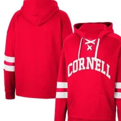Men's Colosseum Red Cornell Big Red Lace-Up 4.0 Pullover Hoodie