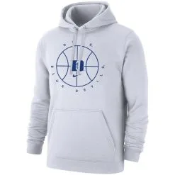 Nike Men's White Duke Blue Devils Basketball Icon Club Fleece Pullover Hoodie -Cornell Big Red Shop DSCO1153145812 3550 ALT2