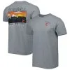 Image One Men's Gray Cornell Big Red Campus Scenery Comfort Color T-Shirt