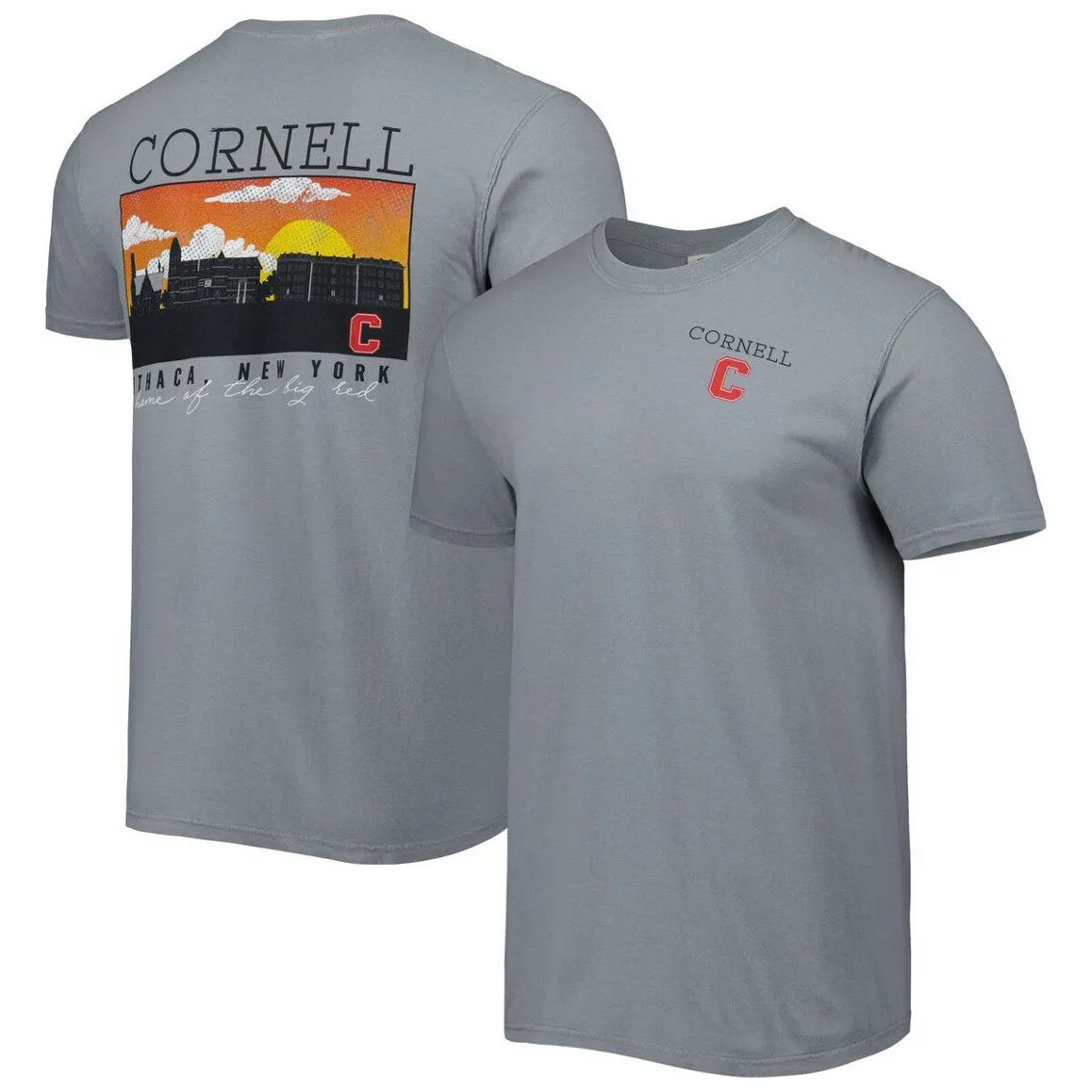 Image One Men's Gray Cornell Big Red Campus Scenery Comfort Color T-Shirt 2 Image One Men's Gray Cornell Big Red Campus Scenery Comfort Color T-Shirt - Image 2
