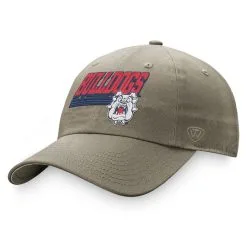 Top Of The World Men's Khaki Fresno State Bulldogs Slice Adjustable Hat