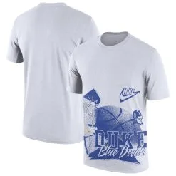 Nike Men's White Duke Blue Devils Basketball 90s Hoop Max T-Shirt