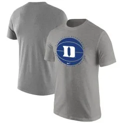 Nike Men's Heather Gray Duke Blue Devils Basketball Logo T-Shirt