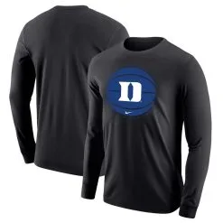Nike Men's Black Duke Blue Devils Basketball Long Sleeve T-Shirt