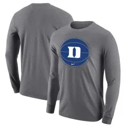 Nike Men's Heather Gray Duke Blue Devils Basketball Long Sleeve T-Shirt